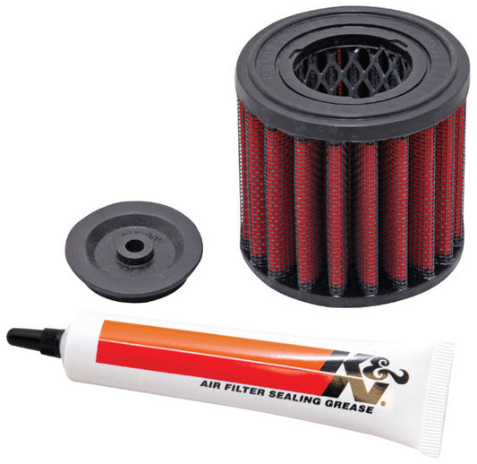 K And N Engineering Air Filter Element - 2.75 in Diameter - 2.813 in Tall - Wire Mesh Included - Reusable Cotton - Red