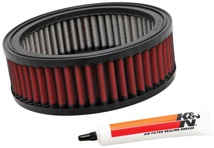 K And N Engineering Air Filter Element - Round - 7 in Diameter - 2.25 in Tall - Reusable Cotton - Red - Briggs and