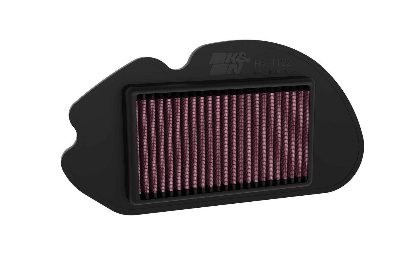 K And N Engineering Air Filter Element - Unique - 11.188 x 5.813 in - 1 in Tall - Reusable Cotton - Red - Honda Activa