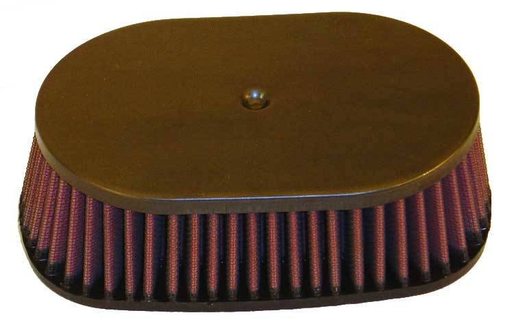 K And N Engineering Air Filter Element - Oval - 4.75 x 7.75 in - 2.5 in Tall - Reusable Cotton - Red - Universal - Each