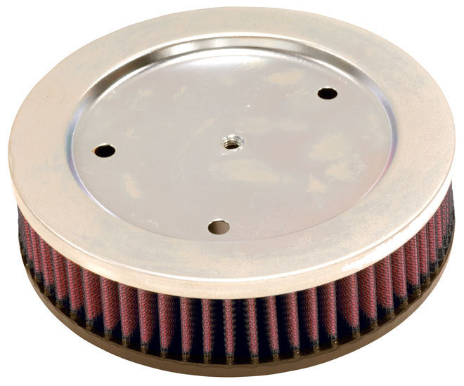 K And N Engineering Air Filter Element - Round - 7 in Diameter - 1.938 in Tall - Reusable Cotton - Red - Harley