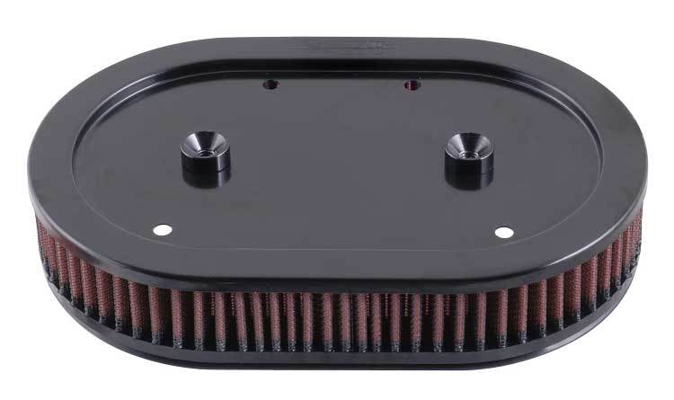 K And N Engineering Air Filter Element - Replacement - Reusable - 6 in x 9.375 in x 1.875 in - Cotton - Red - Harley
