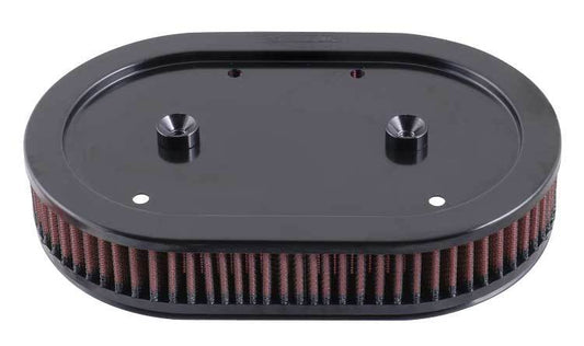 K And N Engineering Air Filter Element - Replacement - Reusable - 6 in x 9.375 in x 1.875 in - Cotton - Red - Harley