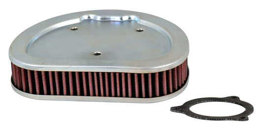 K And N Engineering Air Filter Element - Unique - 7.5 x 5.813 in - 1.625 in Tall - Reusable Cotton - Red - Harley