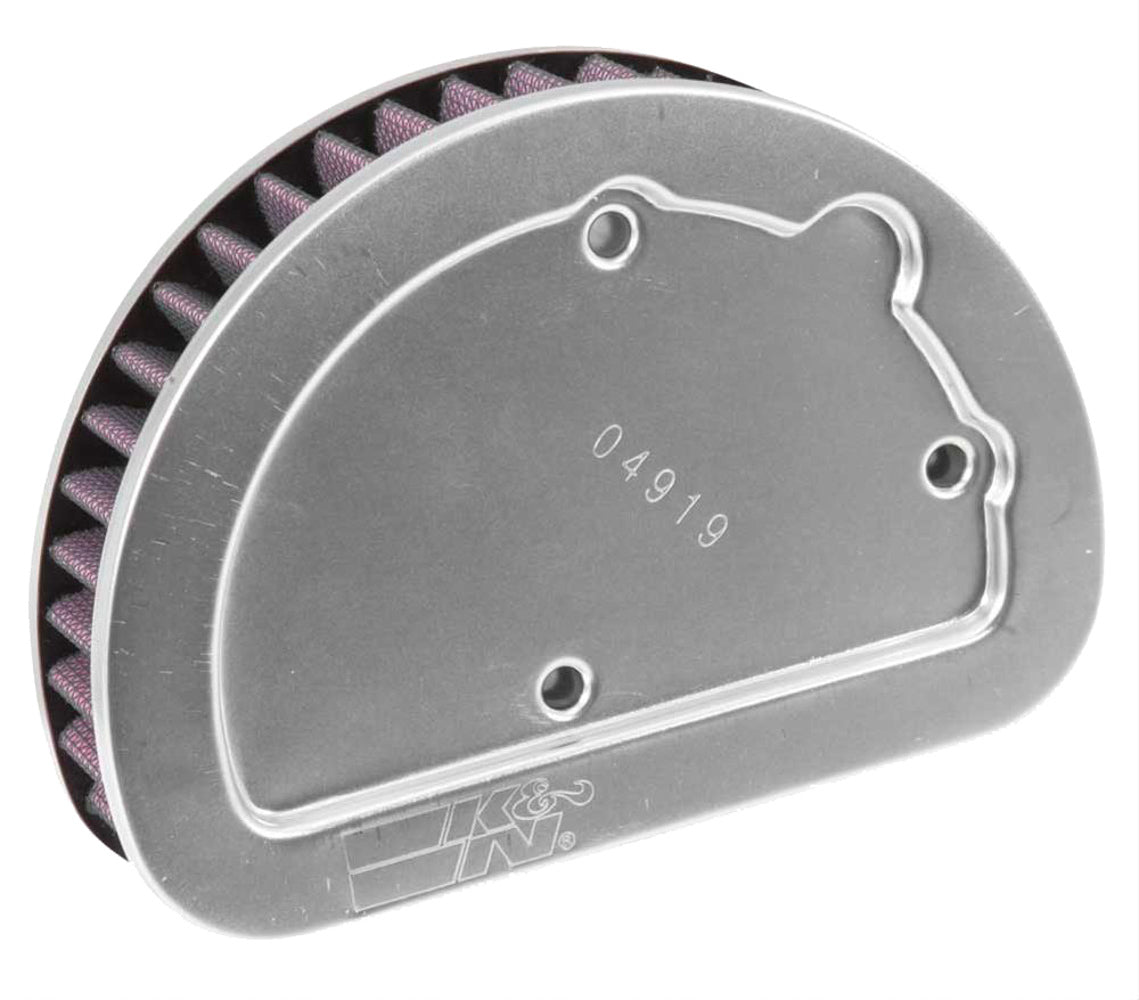 K And N Engineering Air Filter Element - Unique - 6.625 x 4.750 in - 1.625 in Tall - Reusable Cotton - Red - Harley