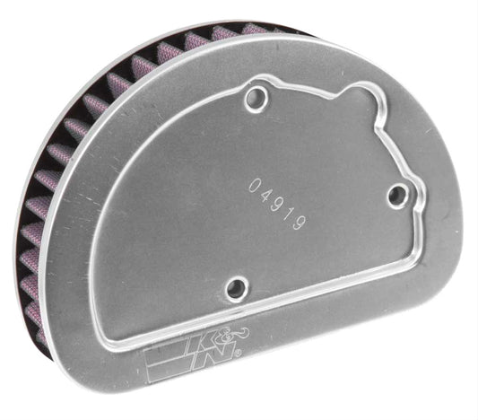 K And N Engineering Air Filter Element - Unique - 6.625 x 4.750 in - 1.625 in Tall - Reusable Cotton - Red - Harley