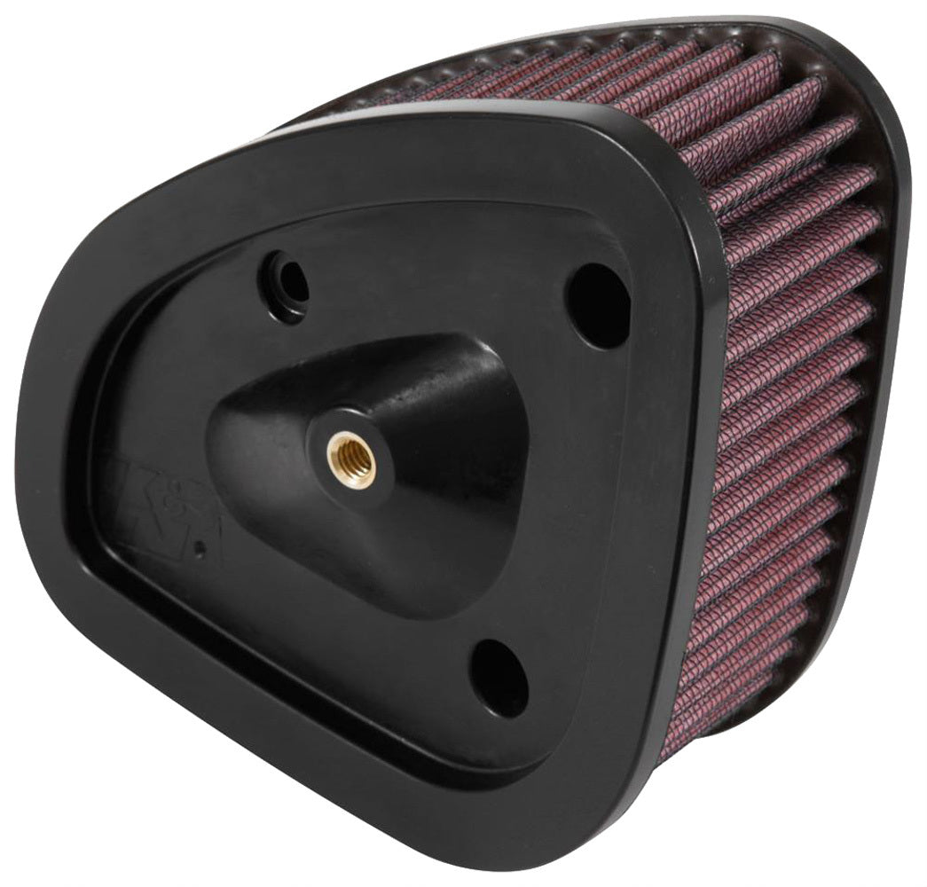 K And N Engineering Air Filter Element - Unique - 6.875 x 5.500 in - 2.750 in Tall - Reusable Cotton - Red - Harley