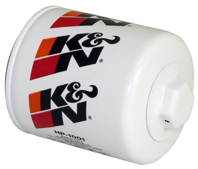 K And N Engineering Oil Filter - Canister - Screw-On - 3.125 in Tall - 18 mm x 1.50 Thread - Steel - White Paint - AMC