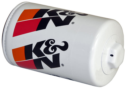 K And N Engineering Oil Filter - Canister - Screw-On - 5.063 in Tall - 3/4-16 in Thread - Steel - White Paint -