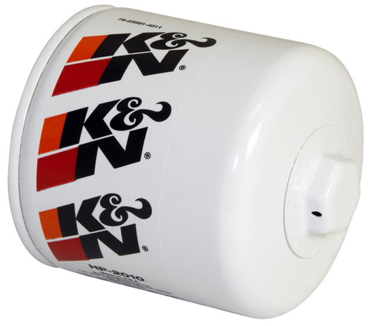 K And N Engineering Oil Filter - Canister - Screw-On - 4 in Tall - 22 mm x 1.50 Thread - Steel - White Paint - Various