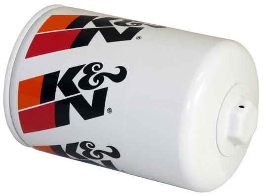 K And N Engineering Oil Filter - Canister - Screw-On - 5.719 in Tall - 3/4-16 in Thread - Steel - White Paint -