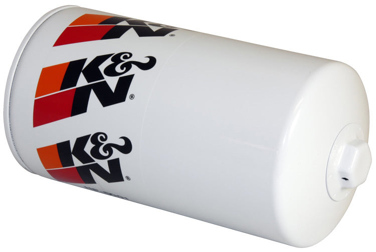 K And N Engineering Oil Filter - Canister - Screw-On - 8.313 in Tall - 1-1/2-16 in Thread - Steel - White Paint - Ford