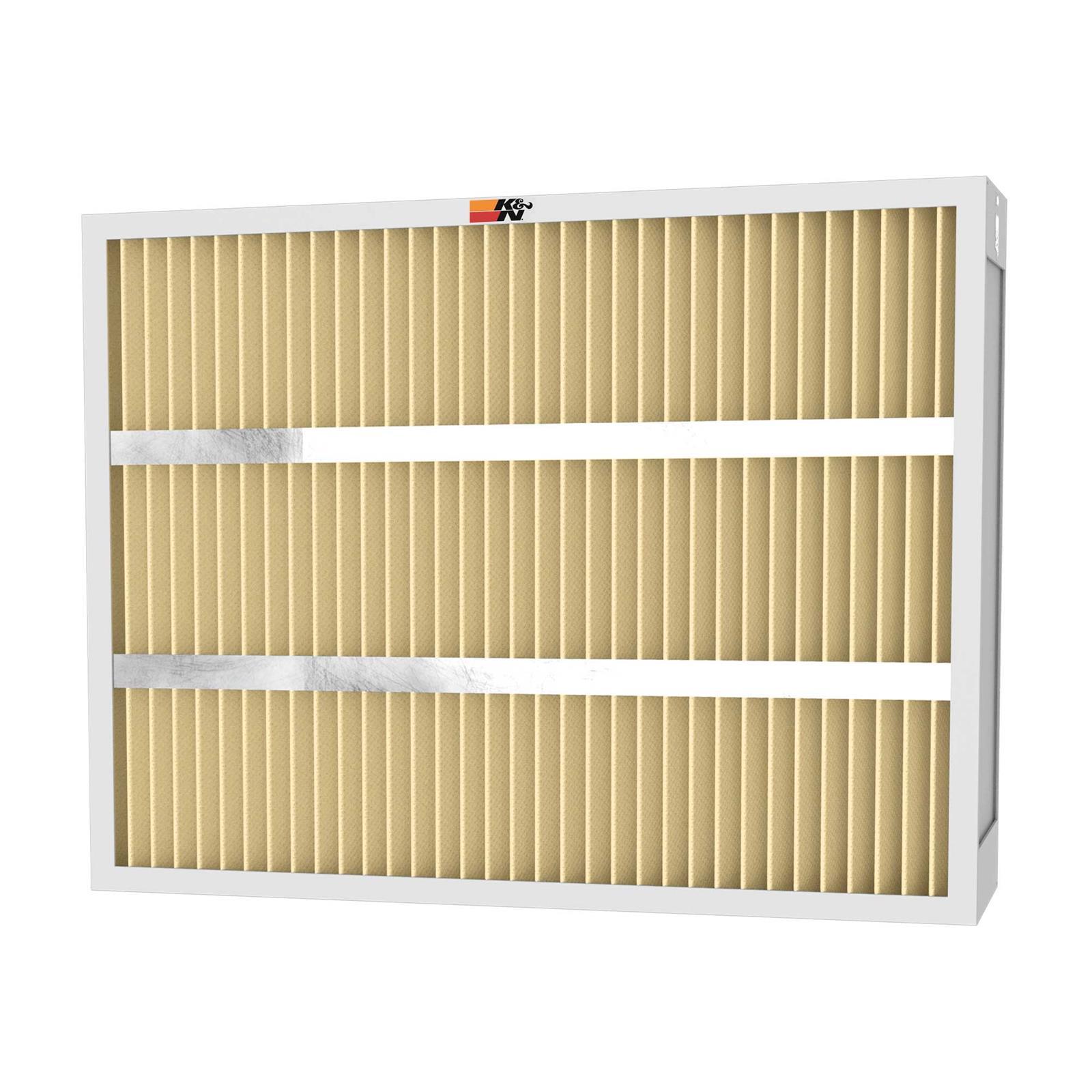 K And N Engineering Air Filter Element - Panel - 24.75 x 15.75 in - 4.38 in Tall - Synthetic Reusable - White - HVAC -