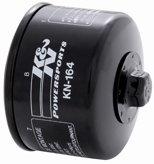 K And N Engineering Oil Filter - Canister - Screw-On - 2.563 in Tall - 3/4-16 in Thread - Steel - Black Paint - BMW