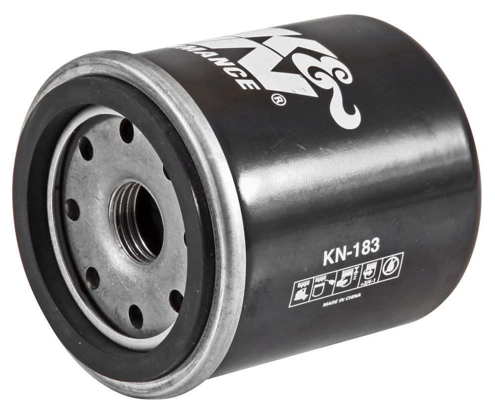 K And N Engineering Oil Filter - Canister - Screw-On - 3.06 in Tall - 14 mm x 1.50 Thread - Steel - Black Paint -