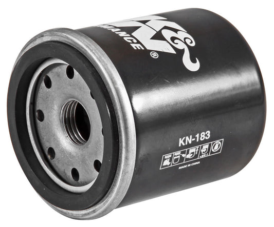 K And N Engineering Oil Filter - Canister - Screw-On - 3.06 in Tall - 14 mm x 1.50 Thread - Steel - Black Paint -