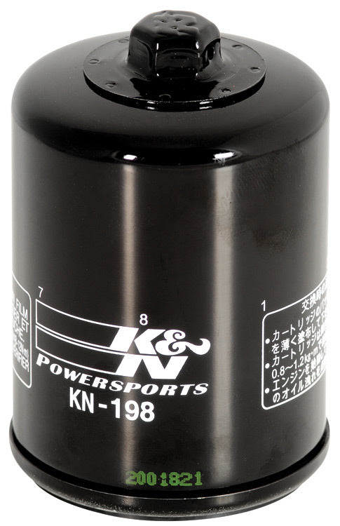 K And N Engineering Oil Filter - Canister - Screw-On - 3.797 in Tall - 20 mm x 1.50 Thread - Steel - Black Paint -