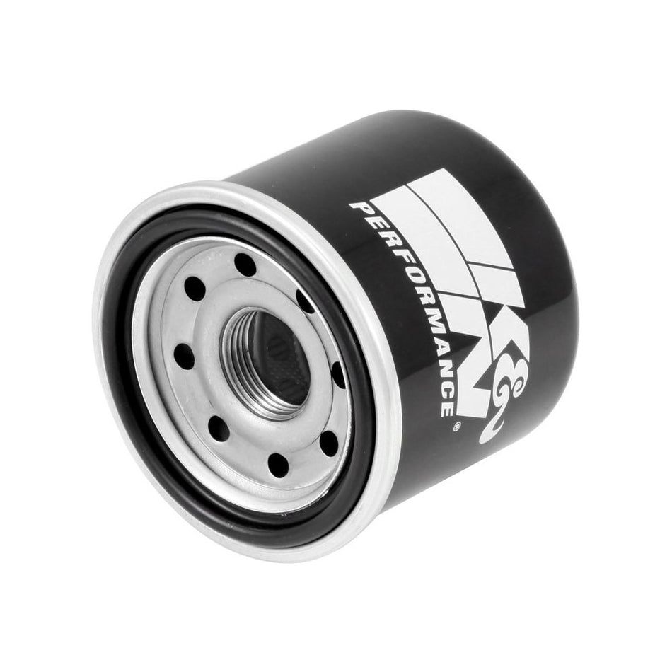 K And N Engineering Oil Filter - Canister - Screw-On - 2.813 in Tall - 20 mm x 1.50 Thread - Steel - Black Paint - Each