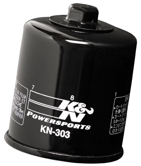K And N Engineering Oil Filter - Canister - Screw-On - 3.25 in Tall - 20 mm x 1.50 Thread - Steel - Black Paint -