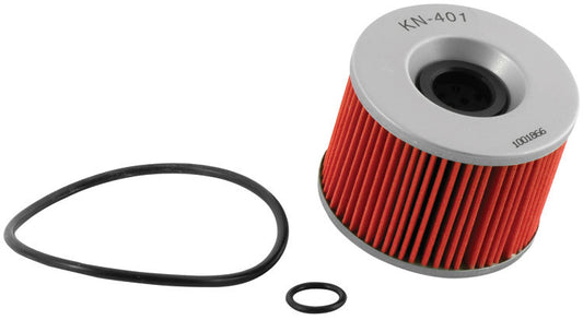 K And N Engineering Oil Filter - Cartridge - 2.22 in Tall - Steel - Black Paint - Kawasaki / Yamaha - Each
