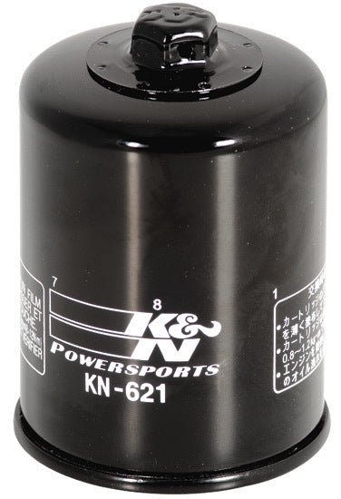 K And N Engineering Oil Filter - Canister - Screw-On - 3.78 in Tall - 20 mm x 1.00 Thread - Steel - Black Paint -