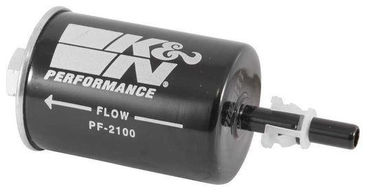 K And N Engineering Fuel Filter - In-Line - Paper Element - 3/8 in Hose Barb Inlet - 16 mm x 1.50 RH Female Outlet -