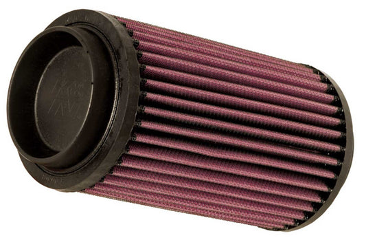 K And N Engineering Air Filter Element - Round - 4 in Diameter - 7 in Tall - Reusable Cotton - Red - Polaris Sportsman