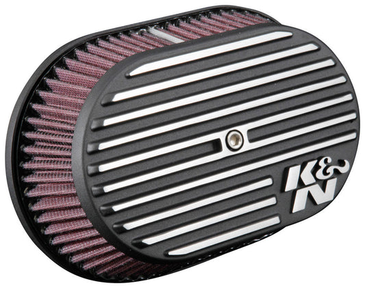 K And N Engineering Air Cleaner Assembly - Reusable Oiled Filter - 2.39 in Element - Finned - Aluminum - Black Powder