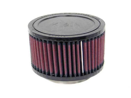 K And N Engineering Air Filter Element - Clamp-On - 5 in Diameter - 3 in Tall - 3 in Flange - Reusable Cotton - Red -