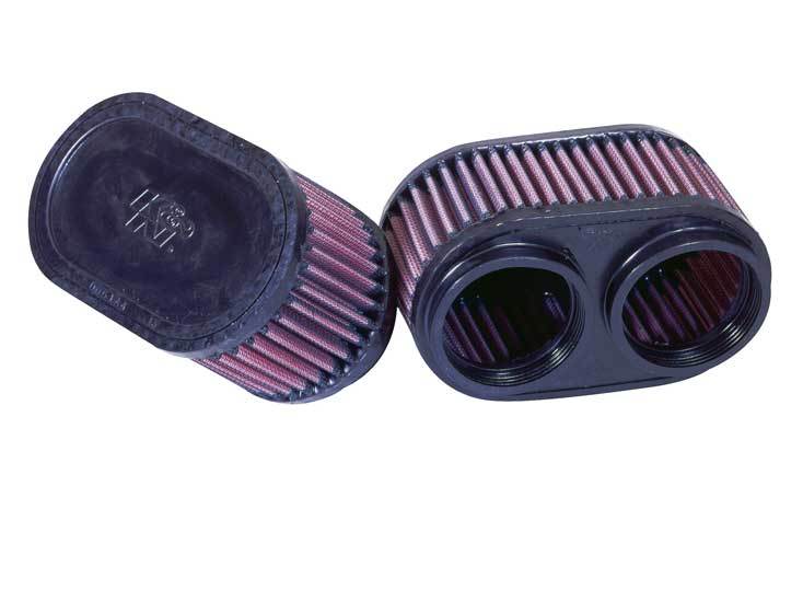 K And N Engineering Air Filter Element - Clamp-On - 6.25 x 3.75 in Oval - 3 in Tall - 2.375 in Dual Flange - Reusable