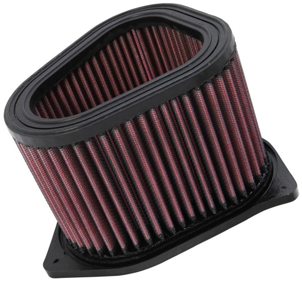 K And N Engineering Air Filter Element - Unique - 7.25 x 6.5 in - 4.375 in Tall - Reusable Cotton - Red - Suzuki