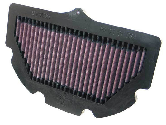 K And N Engineering Air Filter Element - Trapezoidal - 10.25 x 6.5 in - 1.313 in Tall - Reusable Cotton - Red - Suzuki