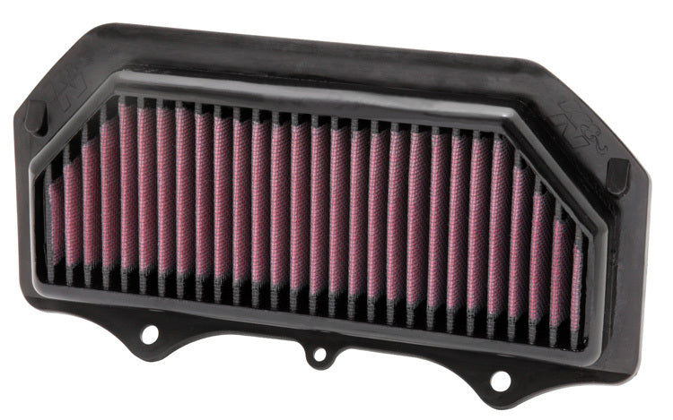 K And N Engineering Air Filter Element - Trapezoidal - 10.125 x 5.063 in - 1.125 in Tall - Reusable Cotton - Red -