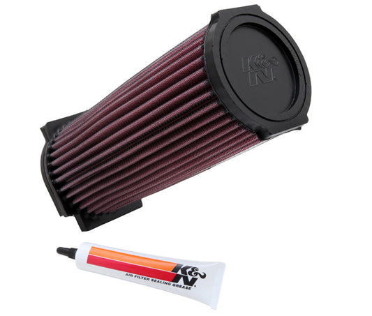 K And N Engineering Air Filter Element - Round - 3.625 in Diameter - 9 in Tall - Reusable Cotton - Red - Yamaha