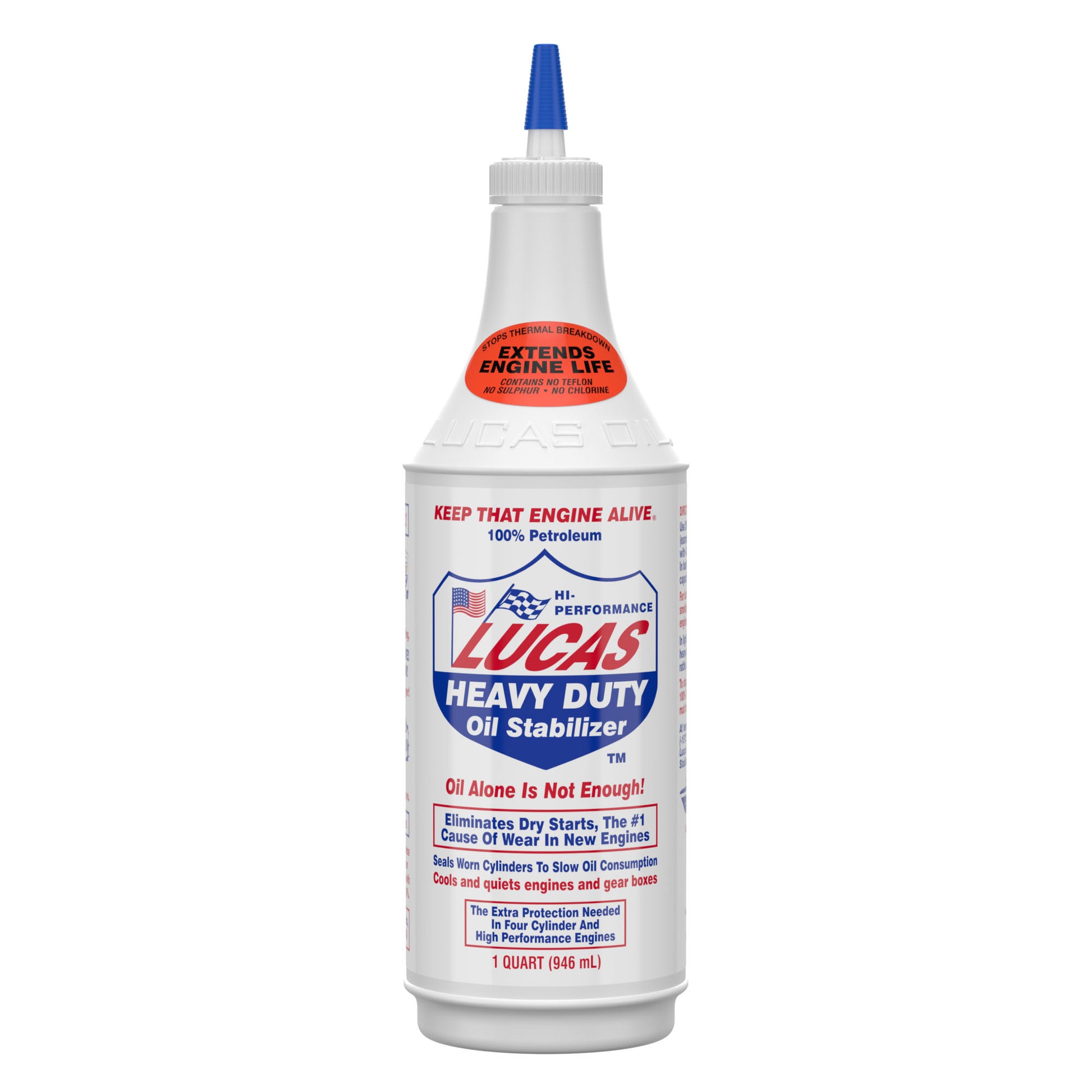 Lucas Oil Motor Oil Additive - Heavy Duty Oil Stabilizer - Conventional - 1 qt Bottle - Each