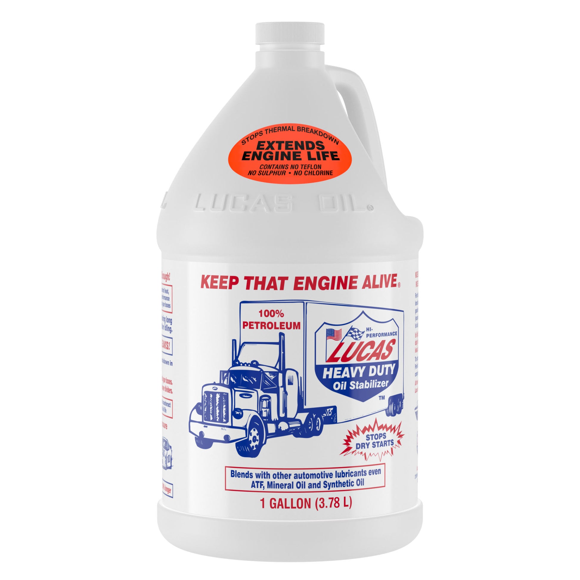 Lucas Oil Motor Oil Additive - Heavy Duty Oil Stabilizer - Conventional - 1 gal Jug - Each