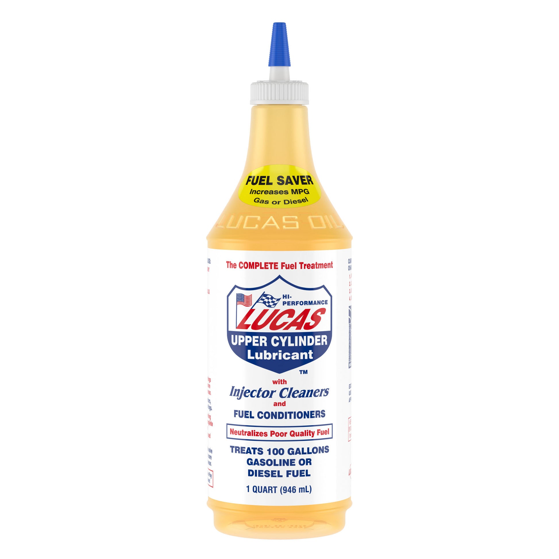 Lucas Oil Fuel Additive - Upper Cylinder Lube - System Cleaner - Lubricant - 1 qt Bottle - Diesel / Gas - Each