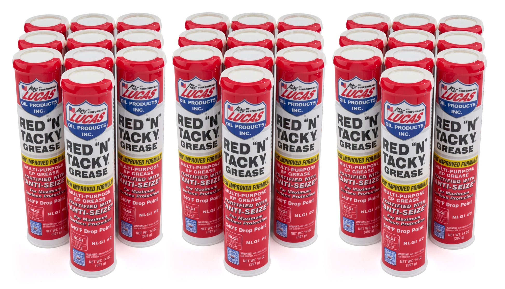 Lucas Oil Grease - Red N Tacky - Conventional - 14 oz Cartridge - Set of 30
