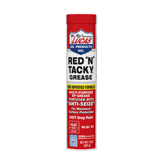 Lucas Oil Grease - Red N Tacky - Conventional - 14 oz Cartridge - Each