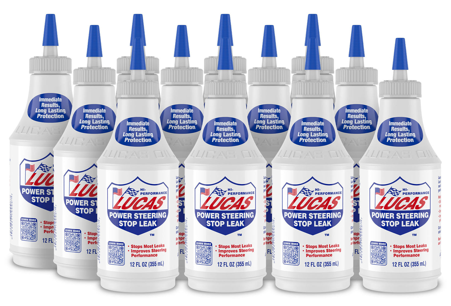 Lucas Oil Power Steering Fluid - Stop Leak - 12 oz Bottle - Set of 12