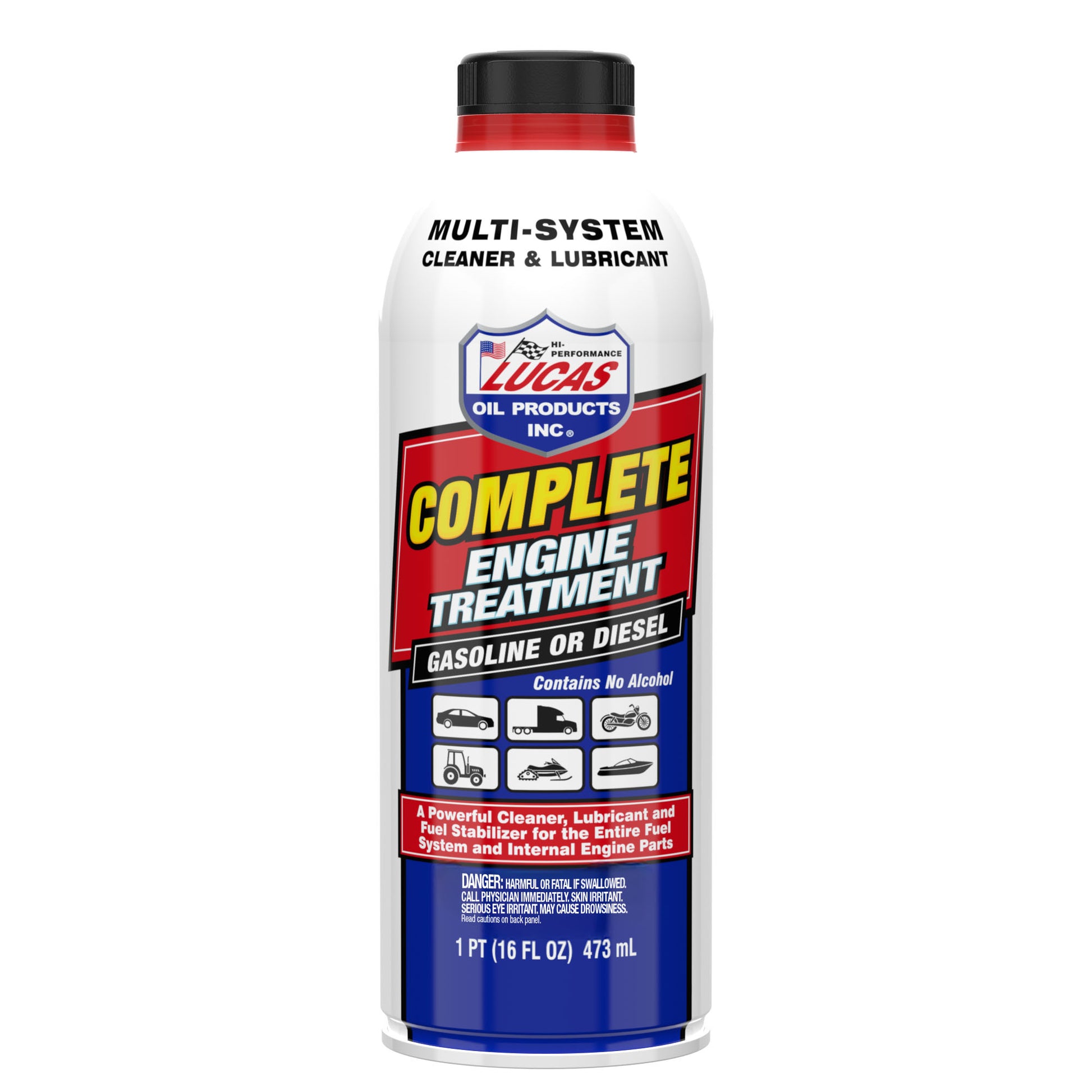 Lucas Oil Fuel Additive - Complete Engine Treatment - System Cleaner - Corrosion Inhibitor - Lubricant - 16.0 oz