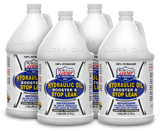 Lucas Oil Hydraulic Oil Additive - Booster and Stop Leak - 1 gal Jug - Set of 4
