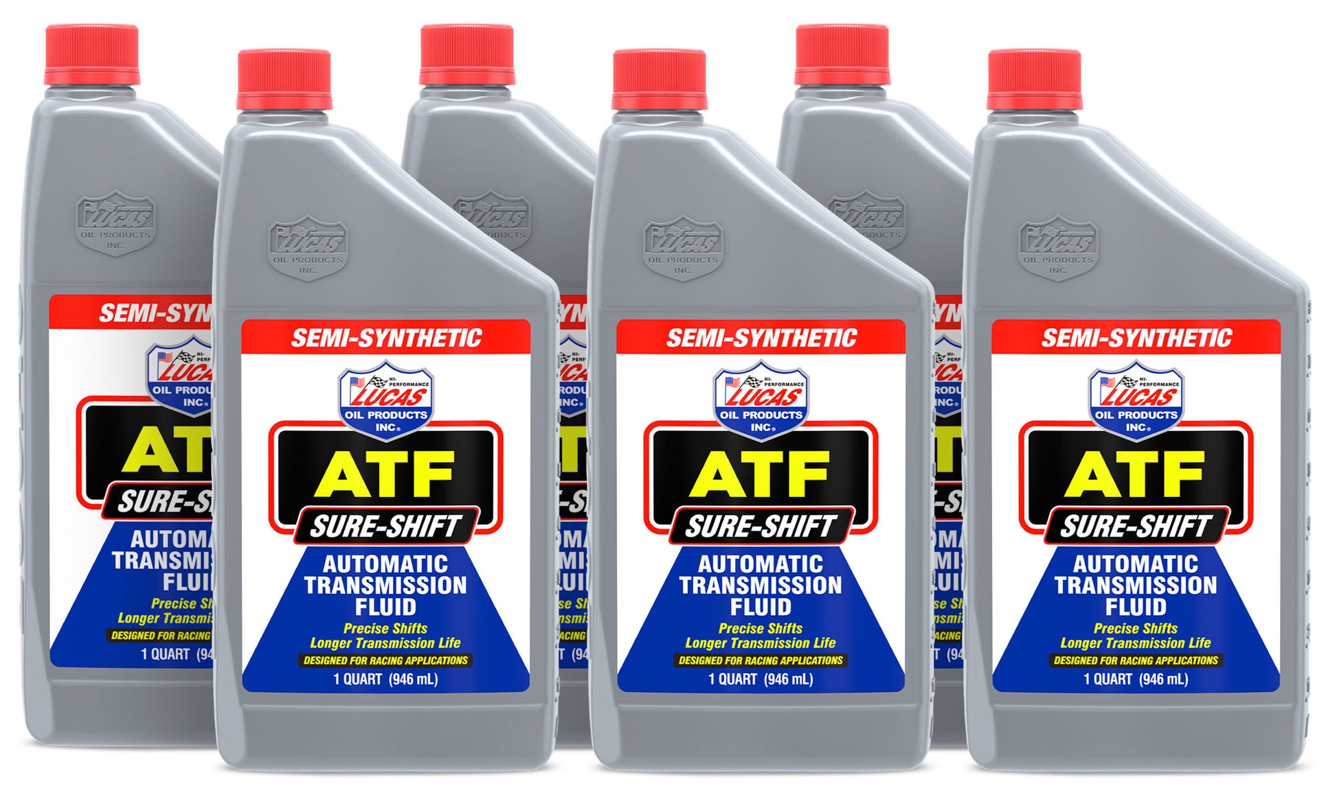 Lucas Oil Transmission Fluid - Sure Shift - ATF - Semi-Synthetic - 1 qt Bottle - Set of 6