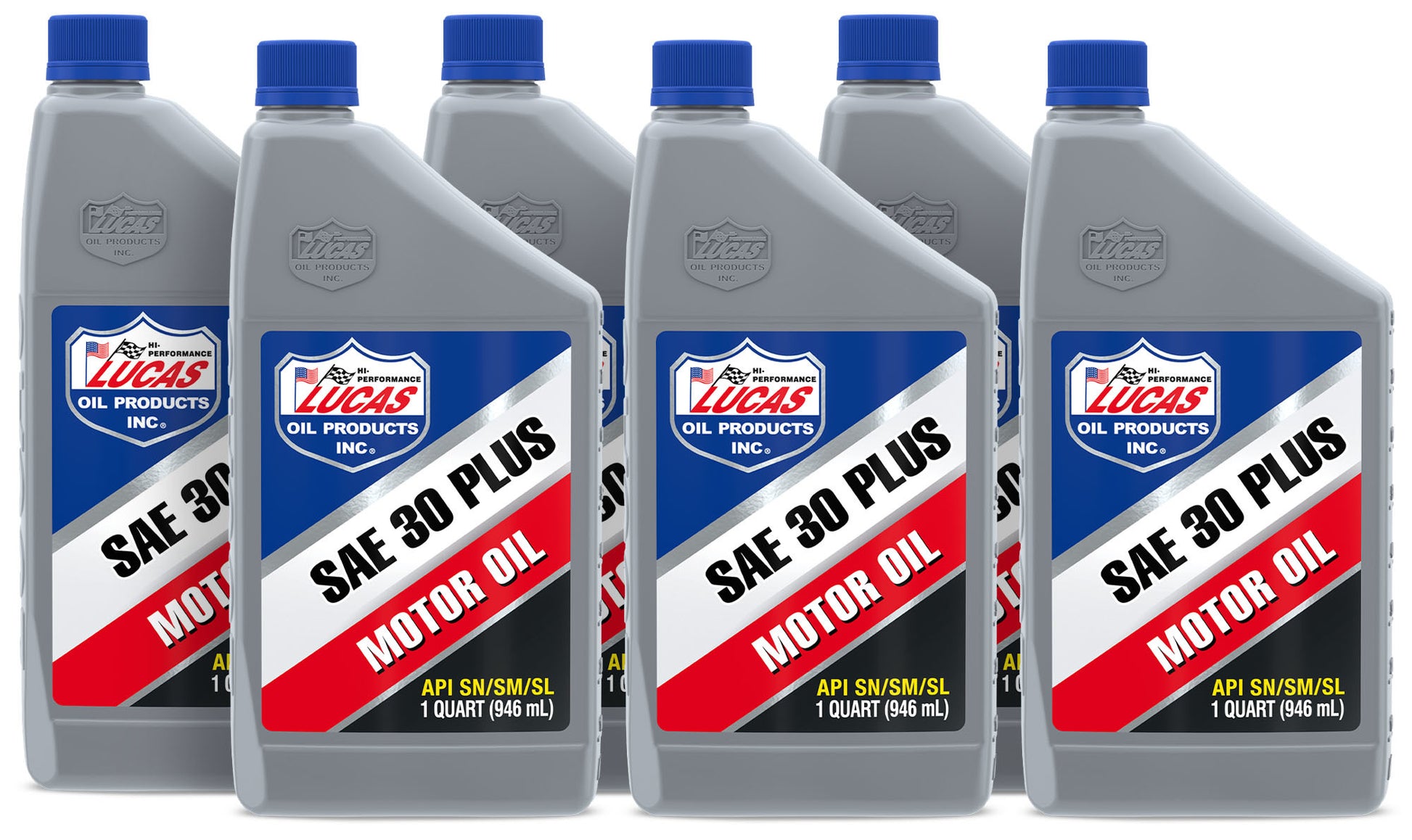 Lucas Oil Motor Oil - 30 WT Plus - 30W - Conventional - 1 qt Bottle - Set of 6