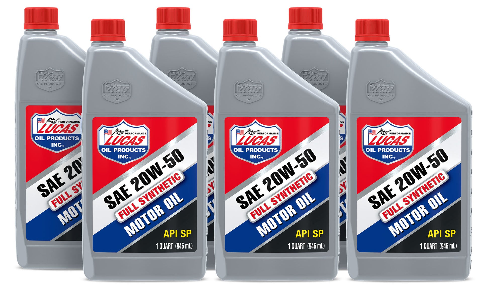 Lucas Oil Motor Oil - Synthetic API - 20W50 - Synthetic - 1 qt Bottle - Set of 6
