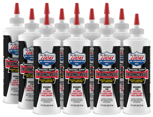 Lucas Oil Motor Oil Additive - Engine Break-In Additive - High Zinc - 16 oz Squeeze Bottle - Set of 12