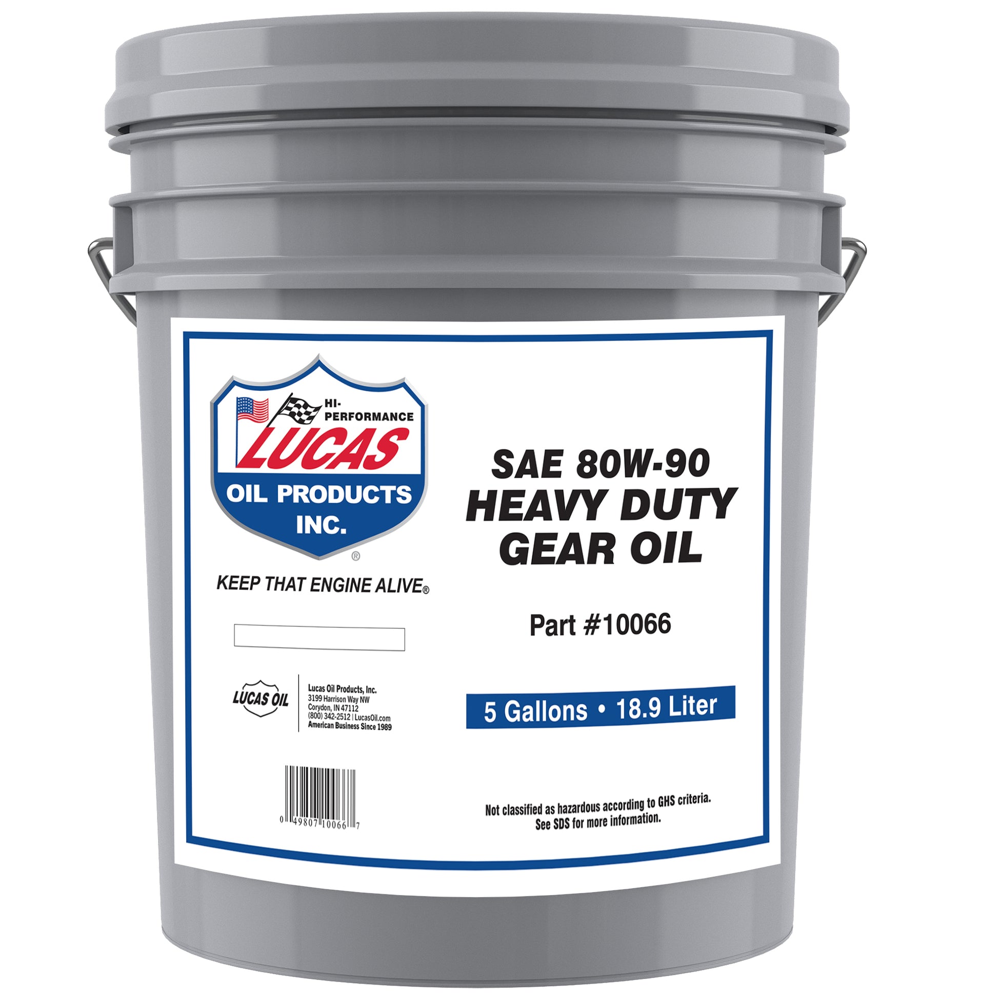 Lucas Oil Gear Oil - Heavy Duty - 80W90 - Limited Slip Additive - Conventional - 5 gal Bucket - Each