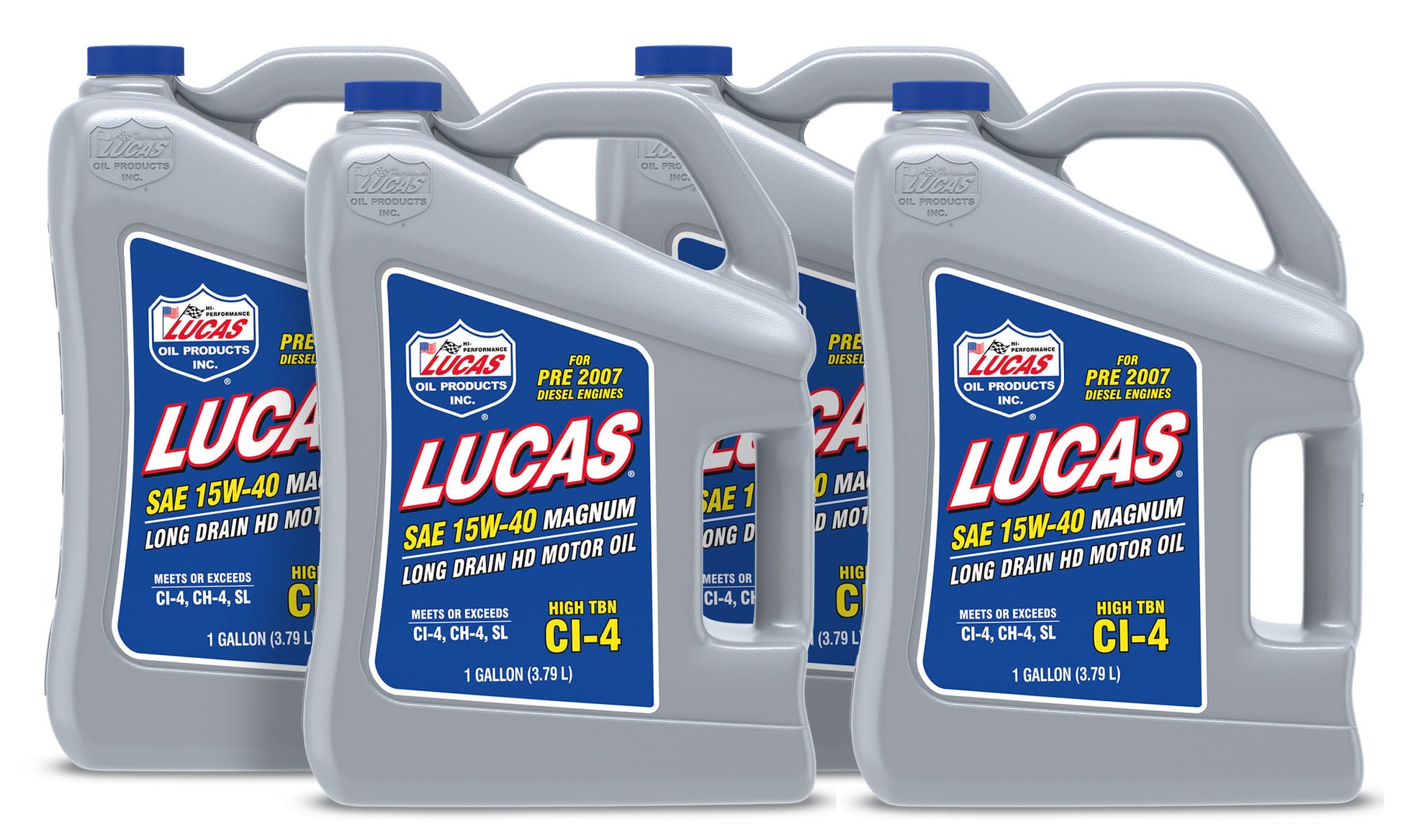 Lucas Oil Motor Oil - Magnum - 15W40 - Conventional - 1 gal Jug - Set of 4