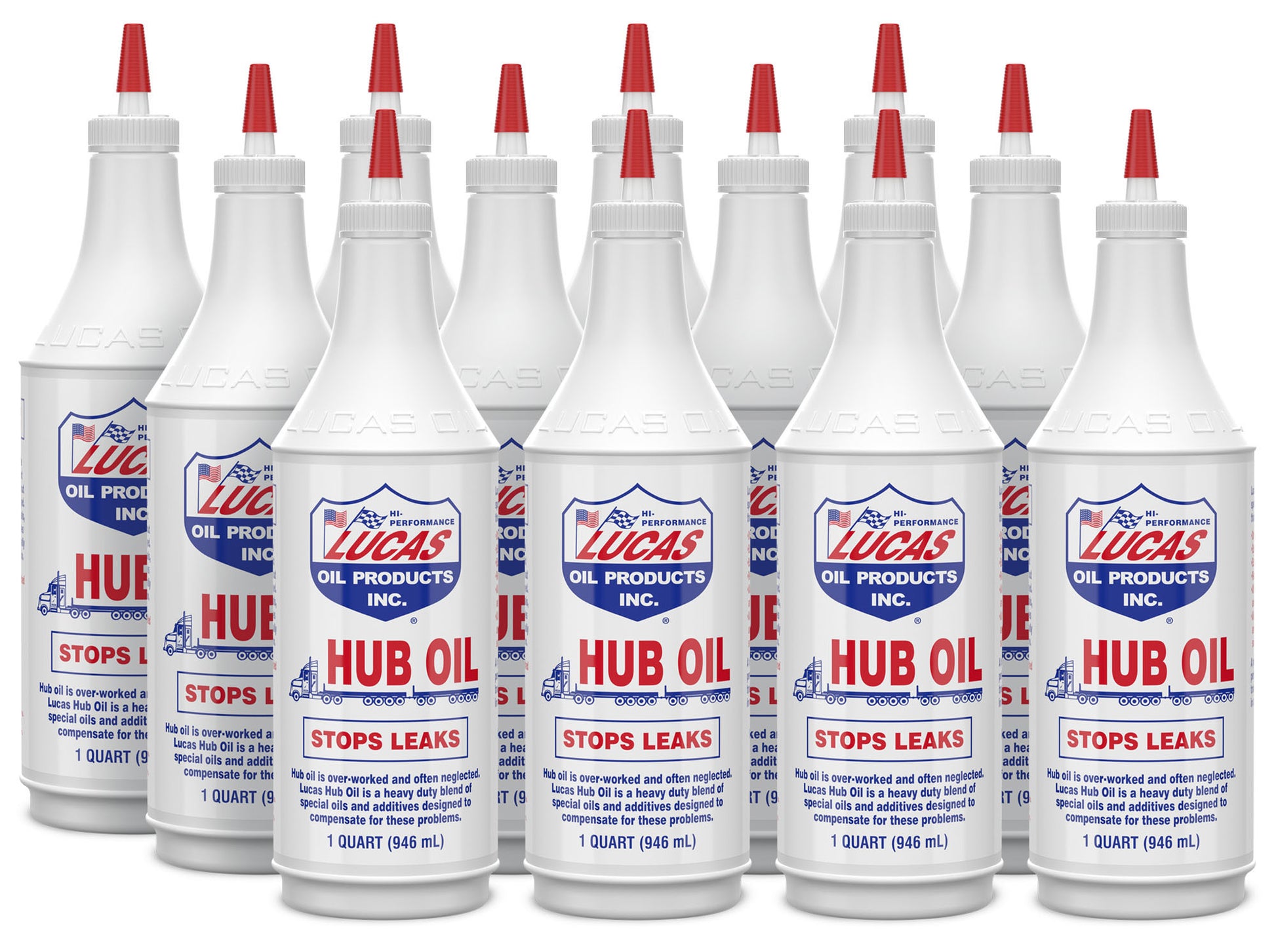 Lucas Oil Gear Oil - Hub Oil - 250W - Conventional - Steering Axles / Trailer Hubs - 1 qt Bottle - Set of 12