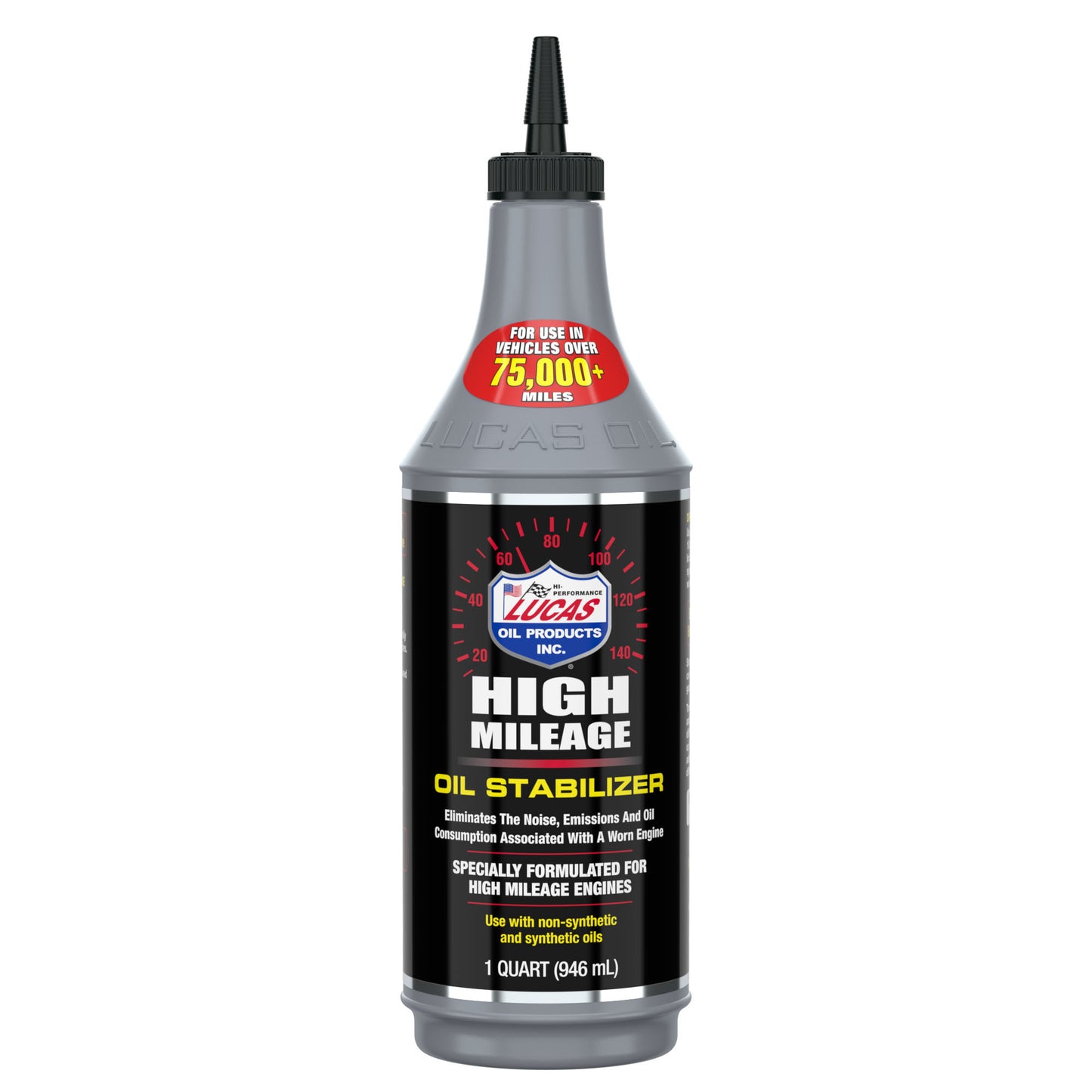 Lucas Oil Motor Oil Additive - High Mileage Oil Stabilizer - 1 qt Bottle - Each